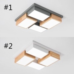 Moderne Loftslampe Geometrisk Træ Loftslampe