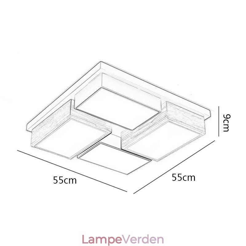 Moderne Loftslampe Geometrisk Træ Loftslampe