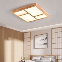 Japansk akryl loftslampe geometrisk træ loftslampe