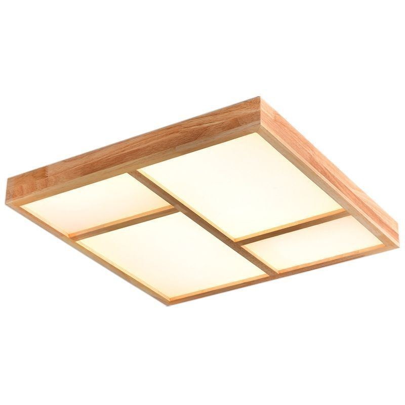 Japansk akryl loftslampe geometrisk træ loftslampe