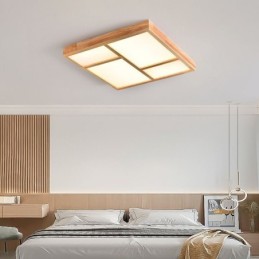 Japansk akryl loftslampe geometrisk træ loftslampe