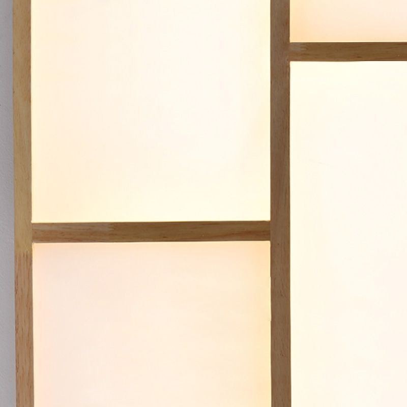 Japansk akryl loftslampe geometrisk træ loftslampe