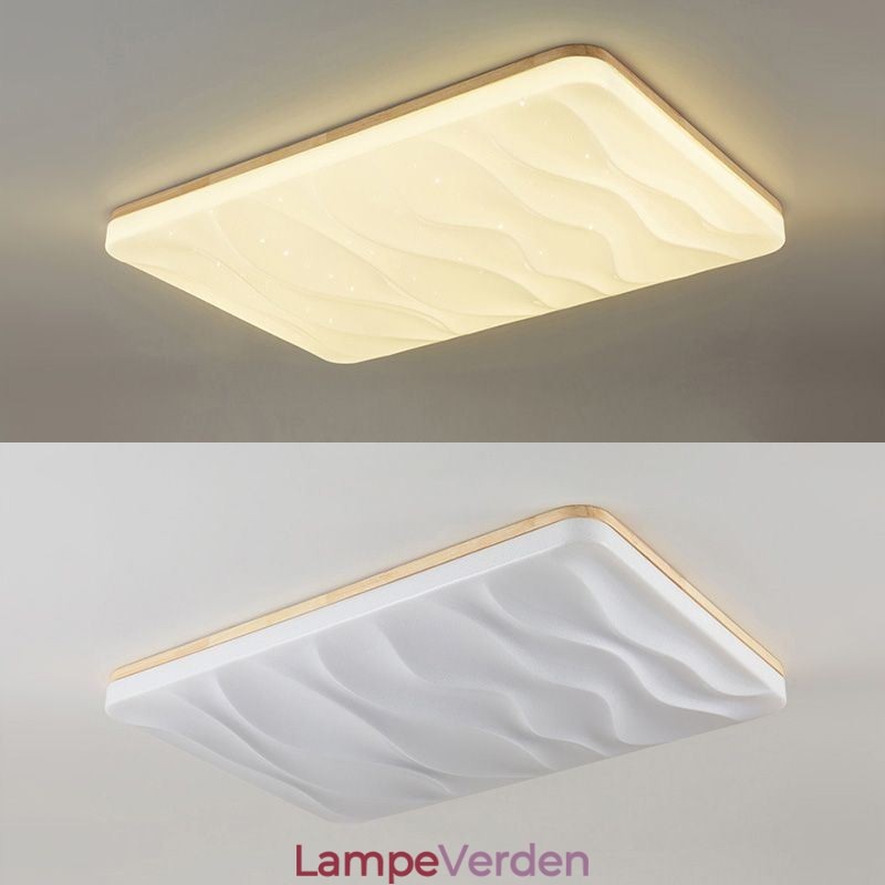 Japansk akryl loftslampe rektangulær bølgepap loftslampe