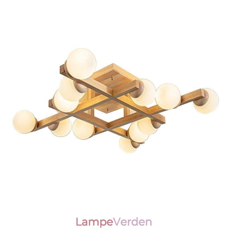 Japansk træloftslampe Magic Bean Molecular Loftlampe
