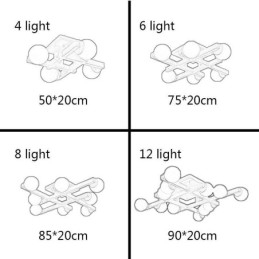 Japansk træloftslampe Magic Bean Molecular Loftlampe