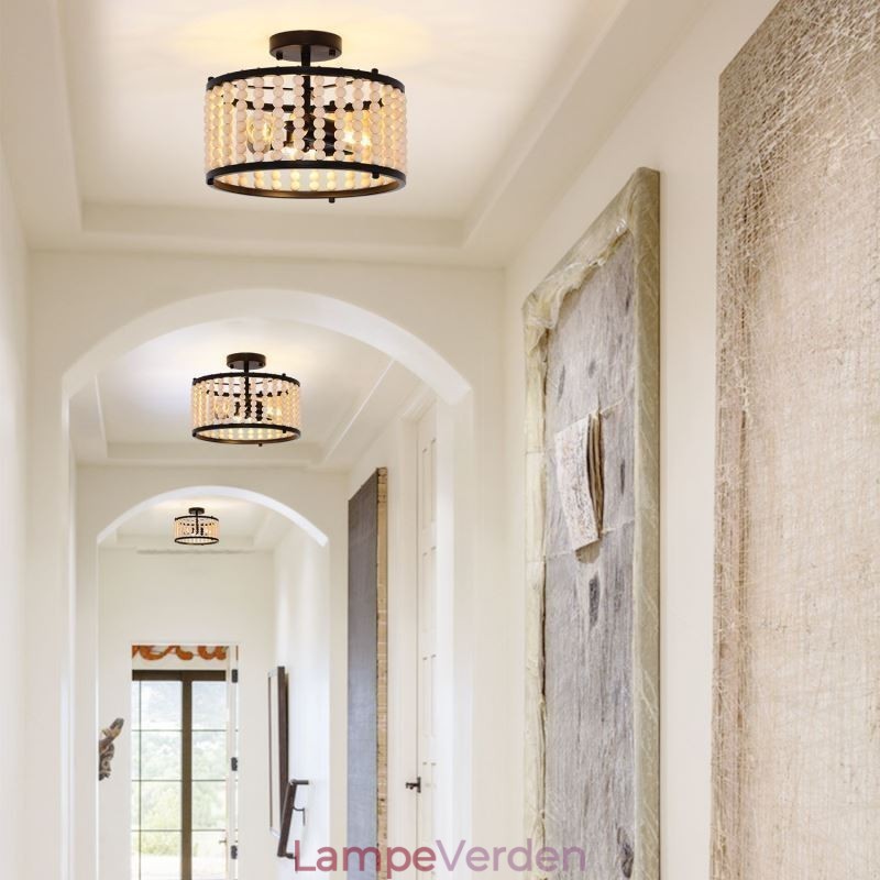 3 Lys Loftsbelysning Træperle Loft Lampway Foyer