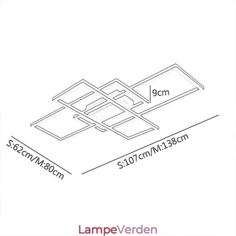 Moderne Loftslampe Geometrisk Firkantet Loftslampe