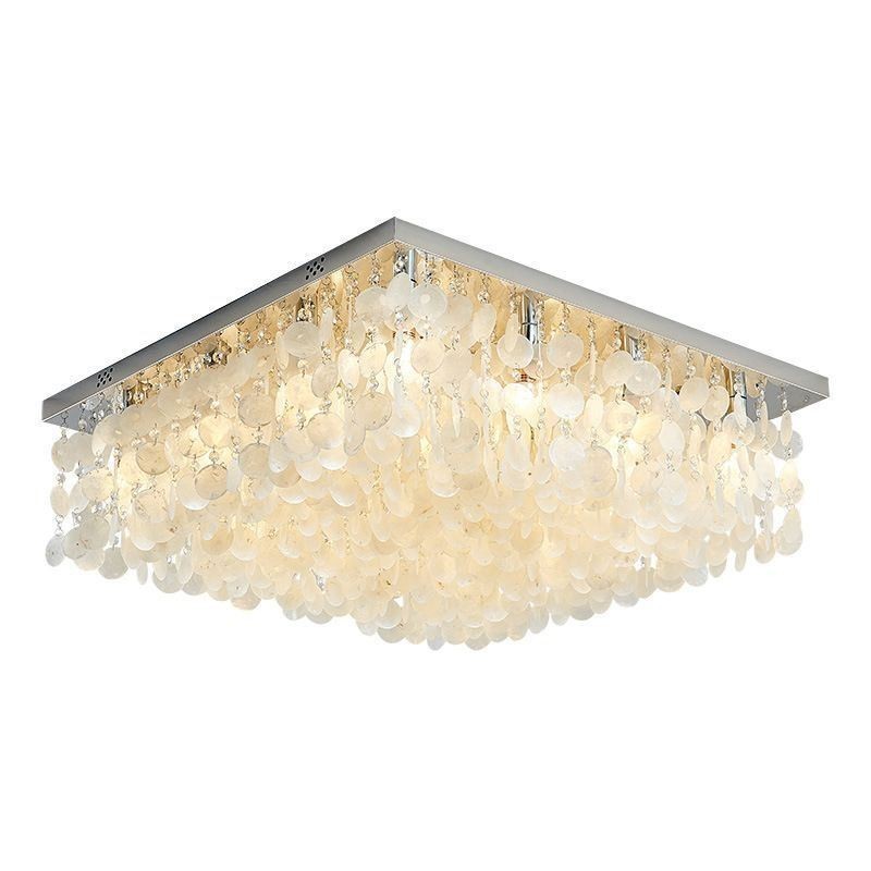 Moderne hvid skal-loftslysarmatur Flush Mount lysekrone