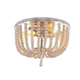 Bondegård træperler Flush Mount Celling Light 3 lysarmatur
