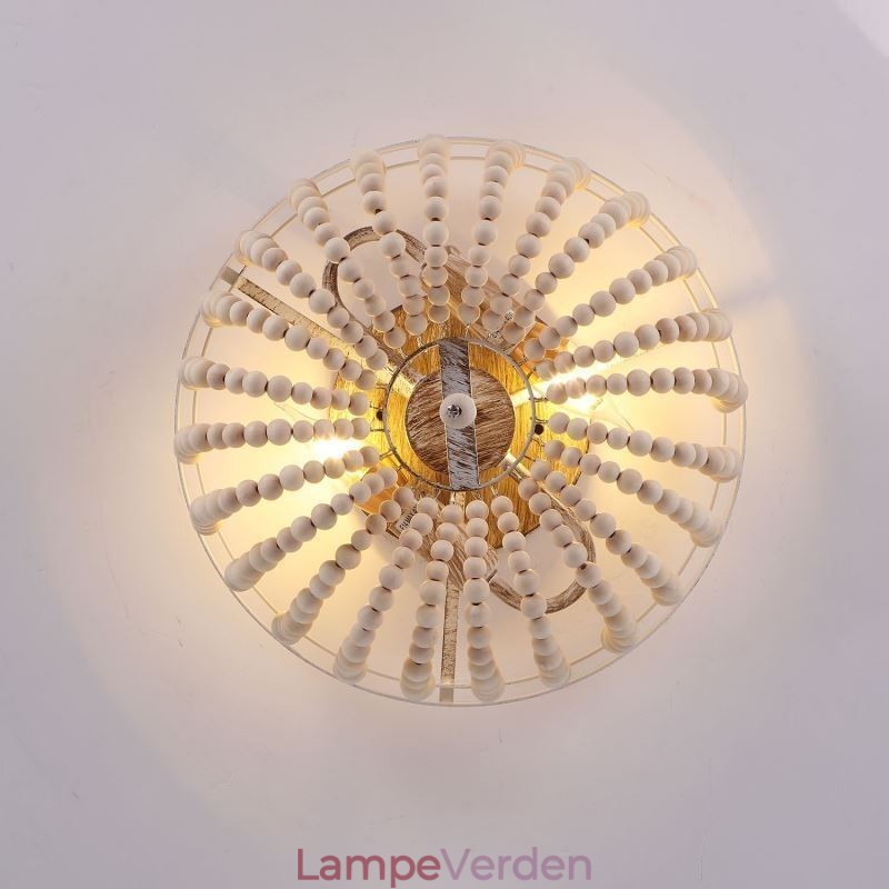 Bondegård træperler Flush Mount Celling Light 3 lysarmatur