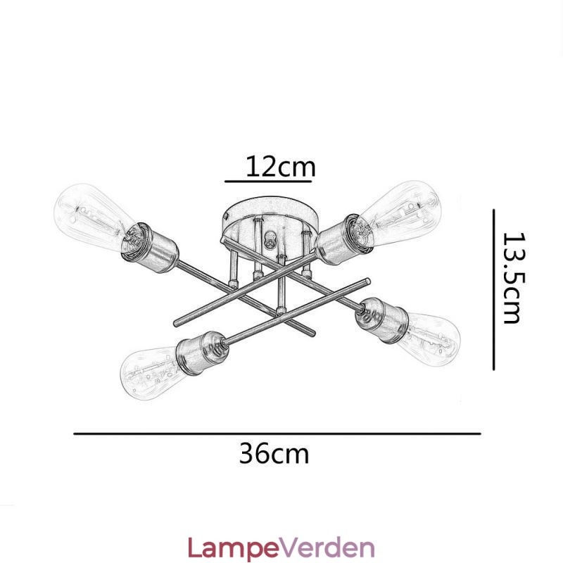 Flush Mount Loftslampe 4 lysfatning