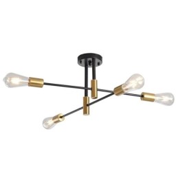 4 lys sort Sputnik lysekrone Mid Century Semi Flush Mount Loftslampe