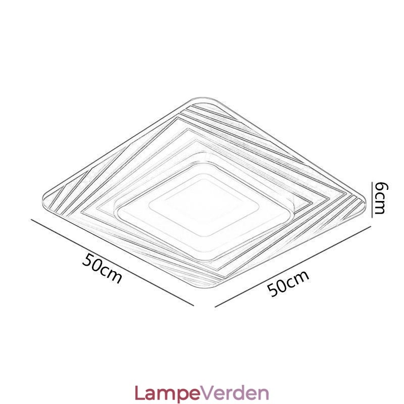 Loftslampe Flush Mount Firkantet Loftslampe