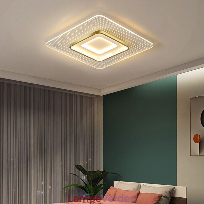 Loftslampe Flush Mount Firkantet Loftslampe