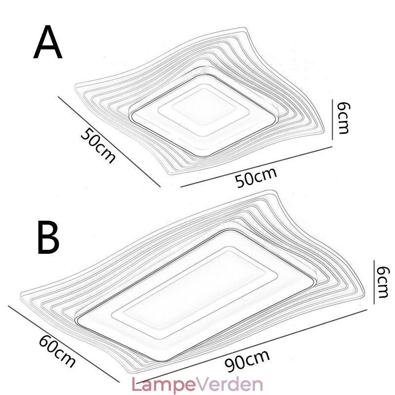 Moderne loftslampe Flush Mount Square Shape Loftslampe