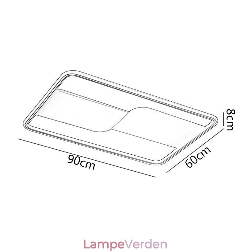 Moderne loftslampearmatur rektangulært indbygningsloftslampe 90*60 cm