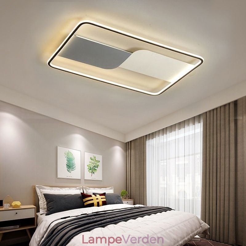 Moderne loftslampearmatur rektangulært indbygningsloftslampe 90*60 cm