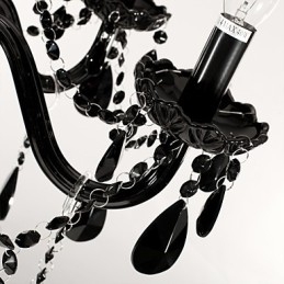 Lysekrone Sort Krystal Moderne 6 lys