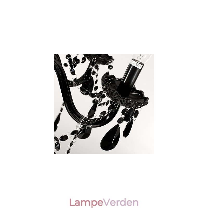 Lysekrone Sort Krystal Moderne 6 lys