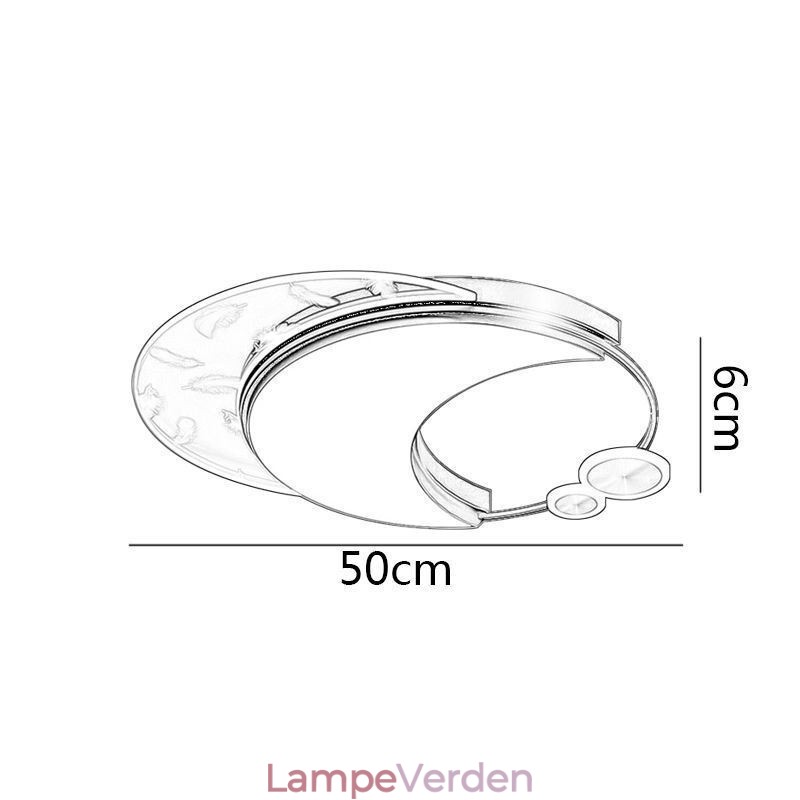 Flush Mount Modern Moon Shape Loftslys