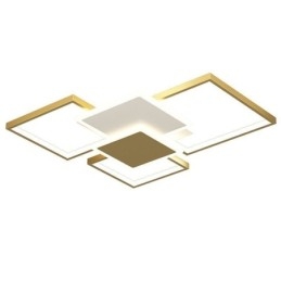Moderne Golden Flush Mount Geometrisk Lysarmatur Loftslampe 2 Layer