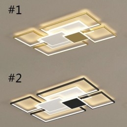 Moderne Golden Flush Mount Geometrisk Lysarmatur Loftslampe 2 Layer