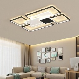 Moderne Golden Flush Mount Geometrisk Lysarmatur Loftslampe 2 Layer