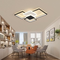 Moderne Golden Flush Mount Geometrisk Lysarmatur Loftslampe 2 Layer