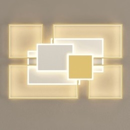 Moderne Golden Flush Mount Geometrisk Lysarmatur Loftslampe 2 Layer