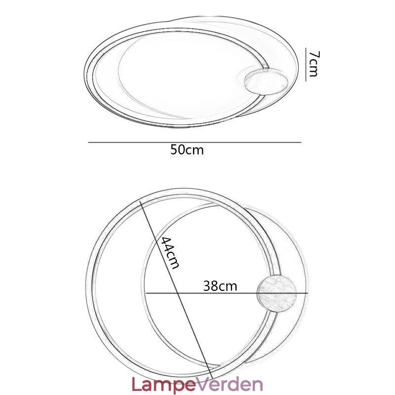 Moderne flush Mount akryl 2-ringe loftslampe