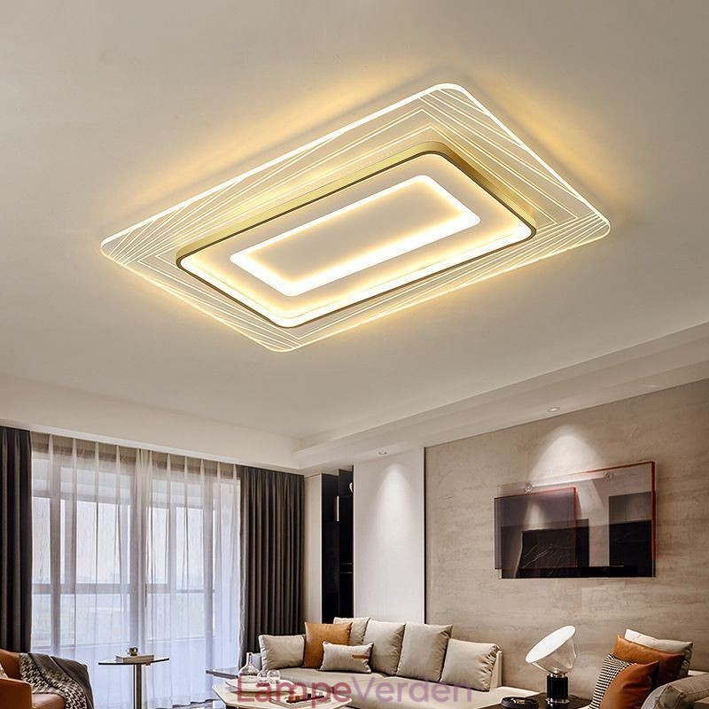Rektangulær Flush Mount Loftlampe Minimalistisk Akryl Ultratynd Loftslampe
