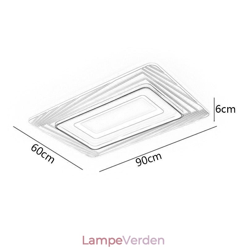 Rektangulær Flush Mount Loftlampe Minimalistisk Akryl Ultratynd Loftslampe