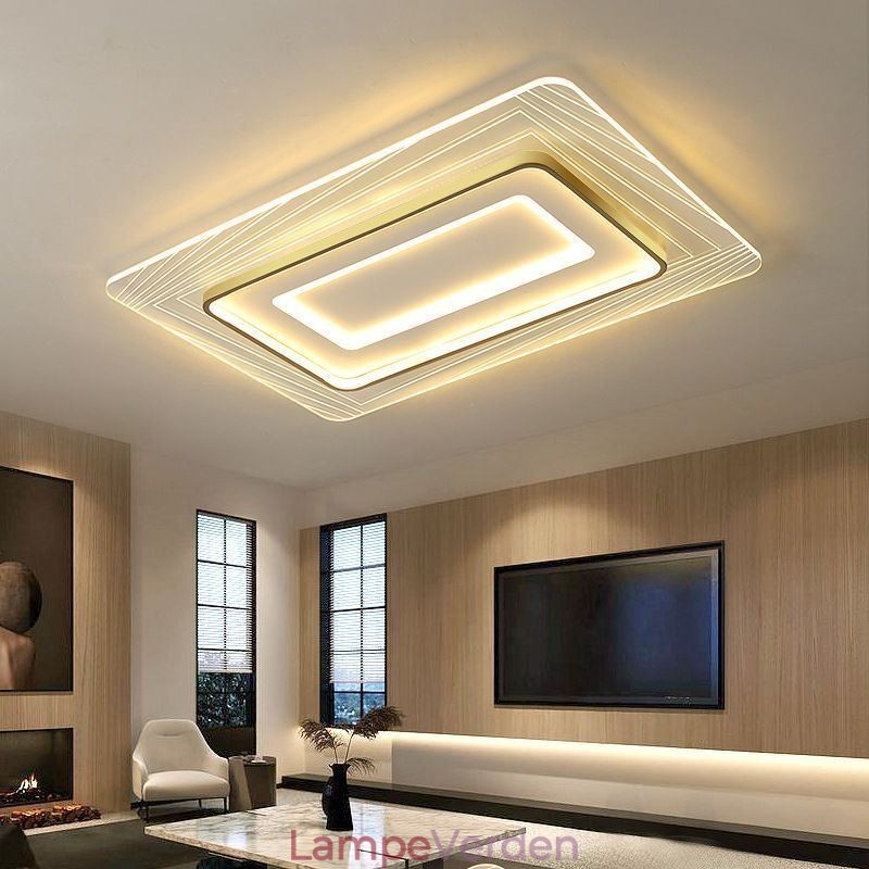 Rektangulær Flush Mount Loftlampe Minimalistisk Akryl Ultratynd Loftslampe