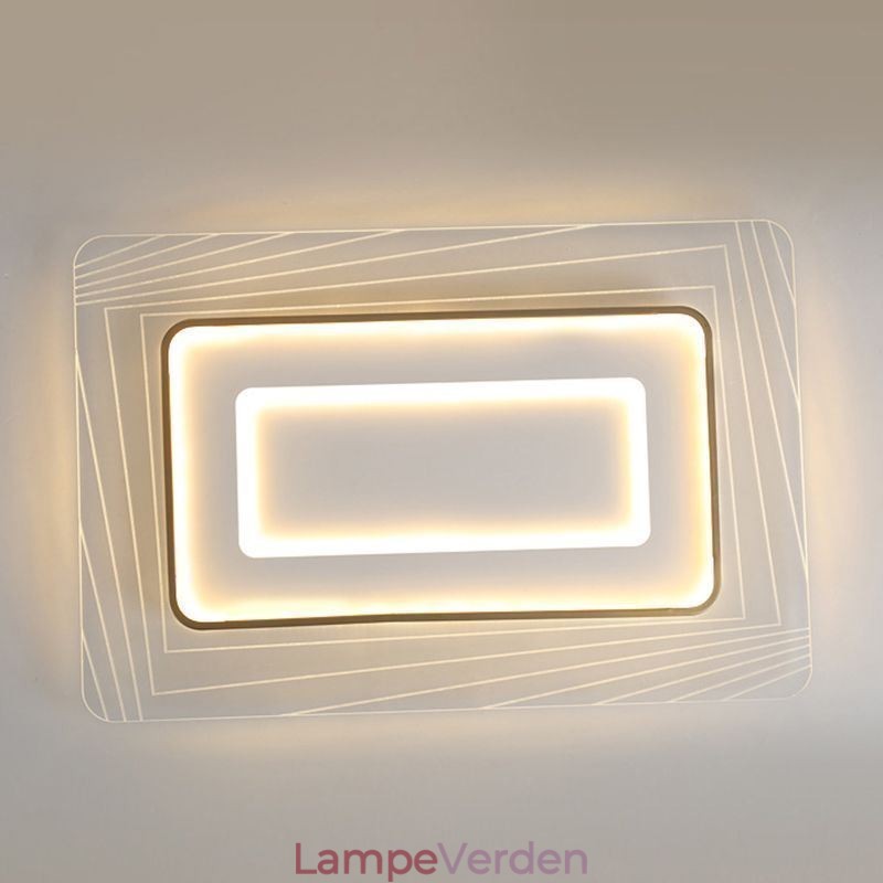 Rektangulær Flush Mount Loftlampe Minimalistisk Akryl Ultratynd Loftslampe