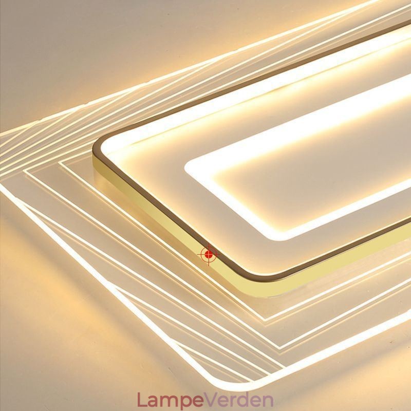 Rektangulær Flush Mount Loftlampe Minimalistisk Akryl Ultratynd Loftslampe