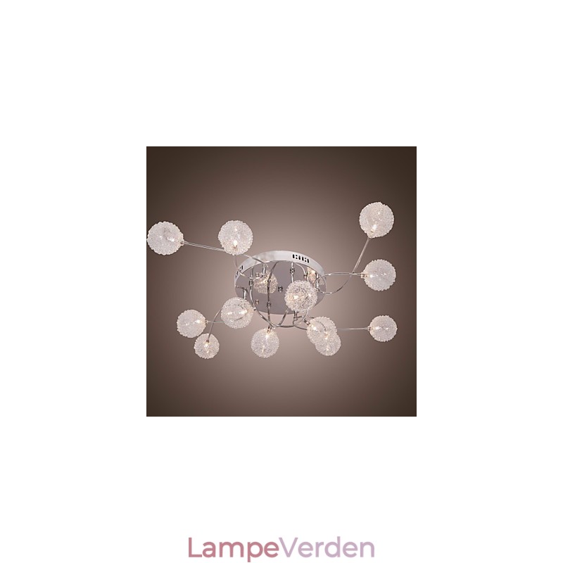 G4 12 lys Iron Flush Mount Light med aluminiumsskærme