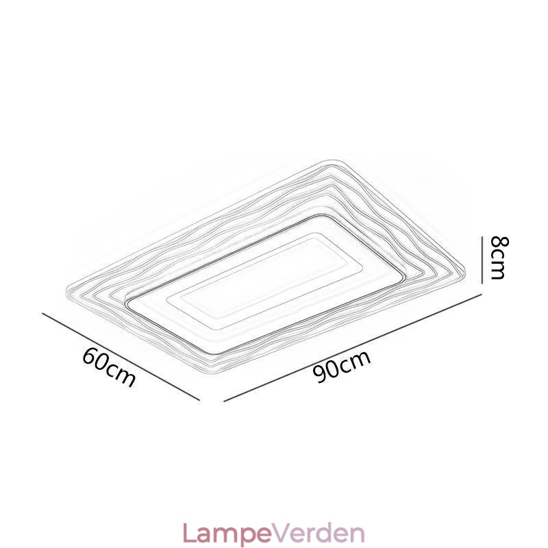 Rektangulær Flush Mount Minimalistisk Akryl Ultratynd Loftslampe