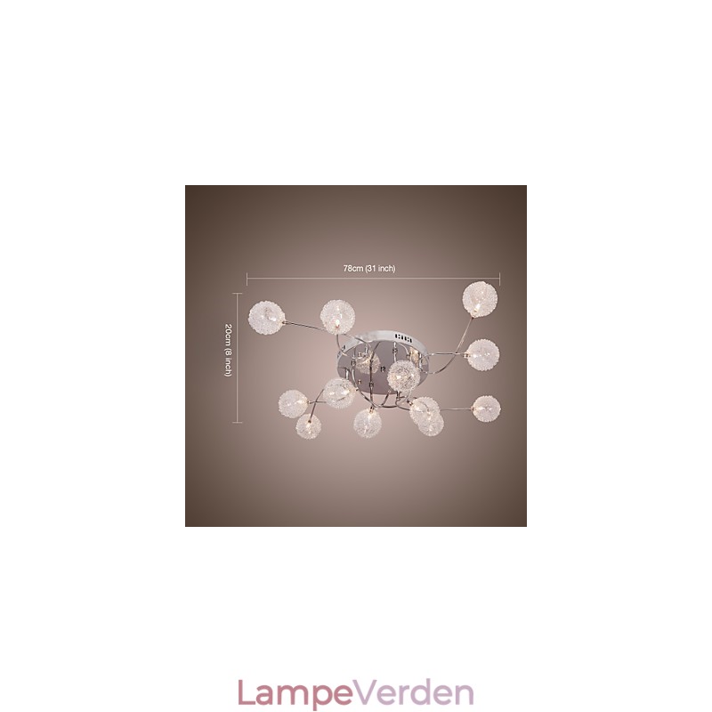 G4 12 lys Iron Flush Mount Light med aluminiumsskærme