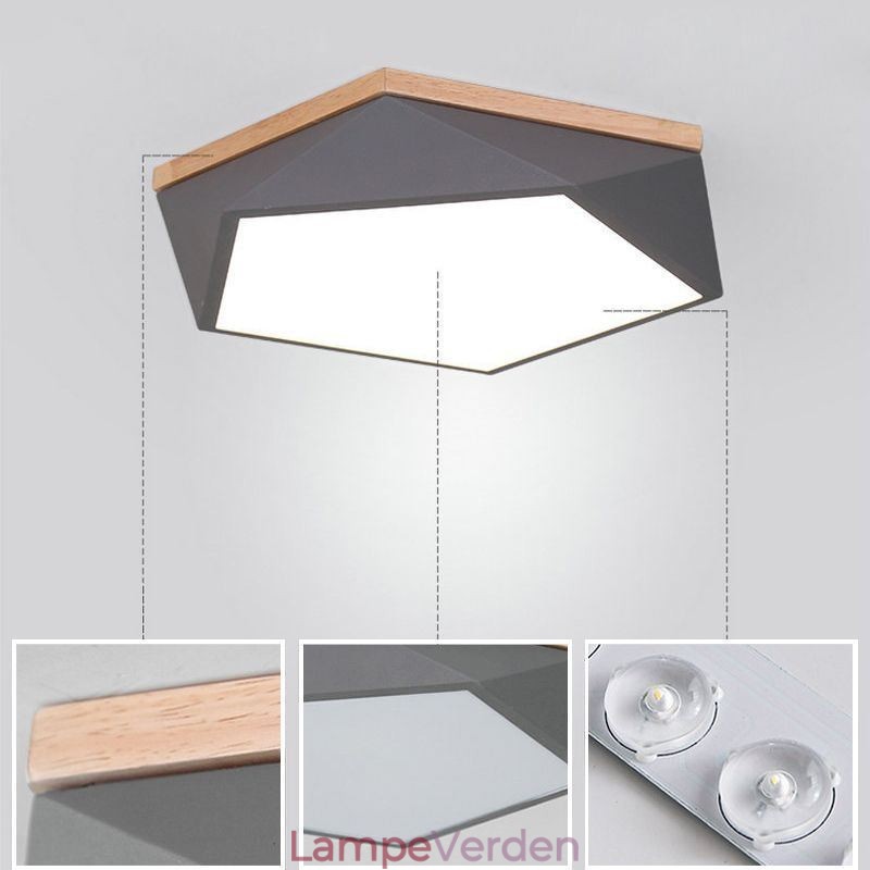 Moderne loftslampe Diamond Shape Design Dæmpbar Flush Mount Loftslampe armatur