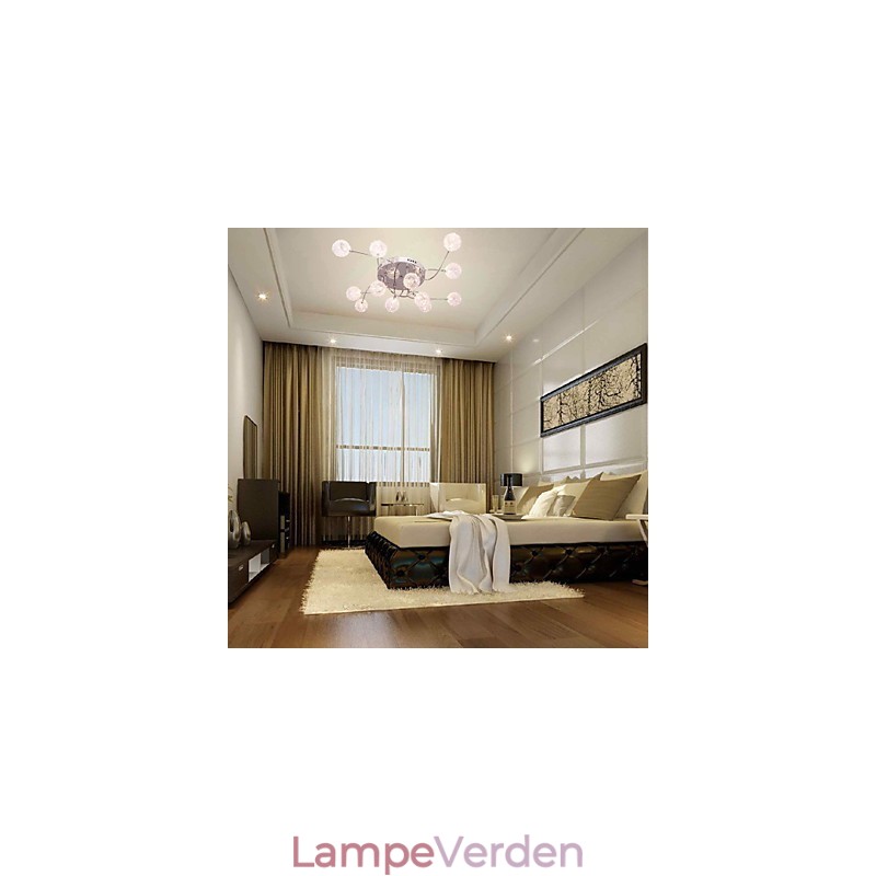 G4 12 lys Iron Flush Mount Light med aluminiumsskærme