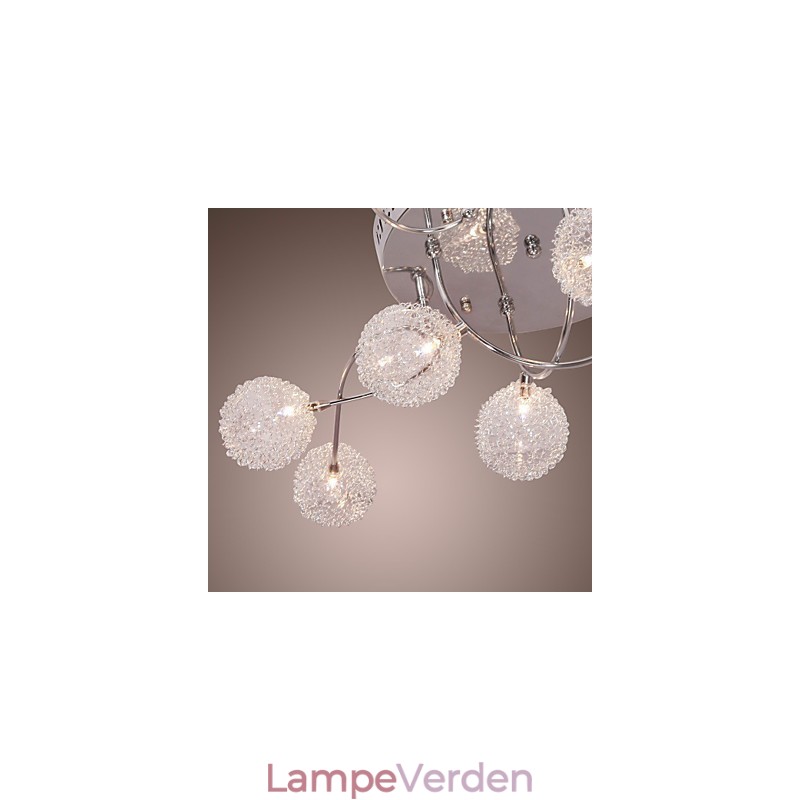 G4 12 lys Iron Flush Mount Light med aluminiumsskærme