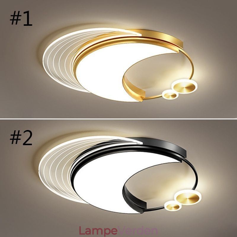 Dæmpbar loftslampe Moderne Flush Mount belysningsarmaturer med måneform 36W