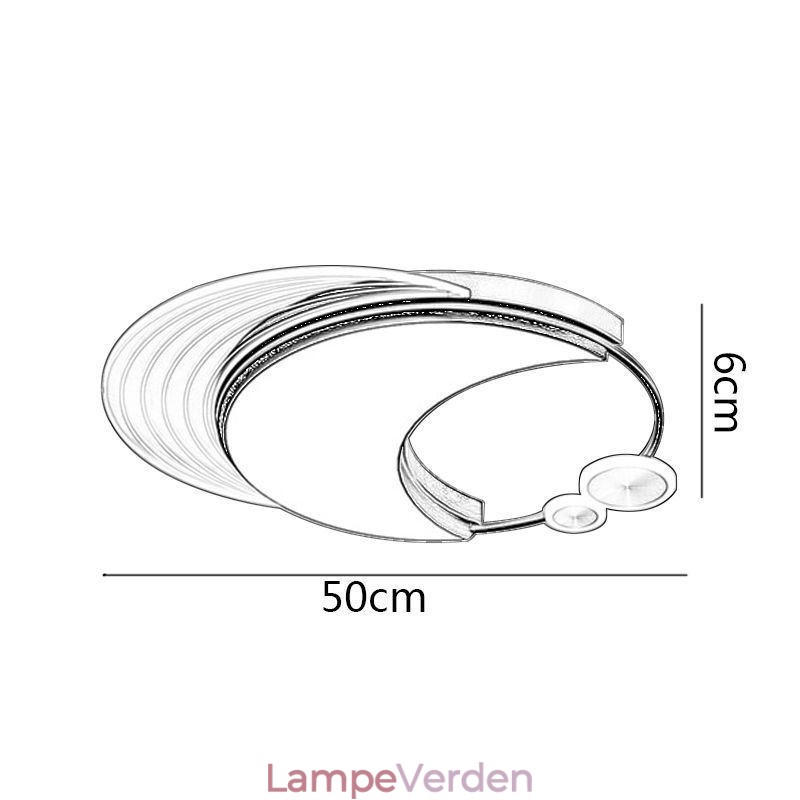 Dæmpbar loftslampe Moderne Flush Mount belysningsarmaturer med måneform 36W