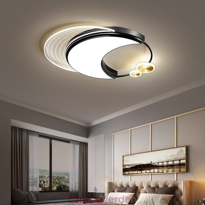 Dæmpbar loftslampe Moderne Flush Mount belysningsarmaturer med måneform 36W