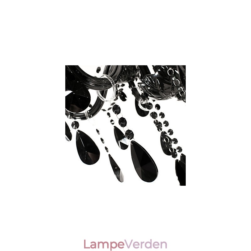 Lysekrone Sort Krystal Moderne 6 lys