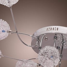 G4 12 lys Iron Flush Mount Light med aluminiumsskærme