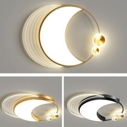 Dæmpbar loftslampe Moderne Flush Mount belysningsarmaturer med måneform 36W