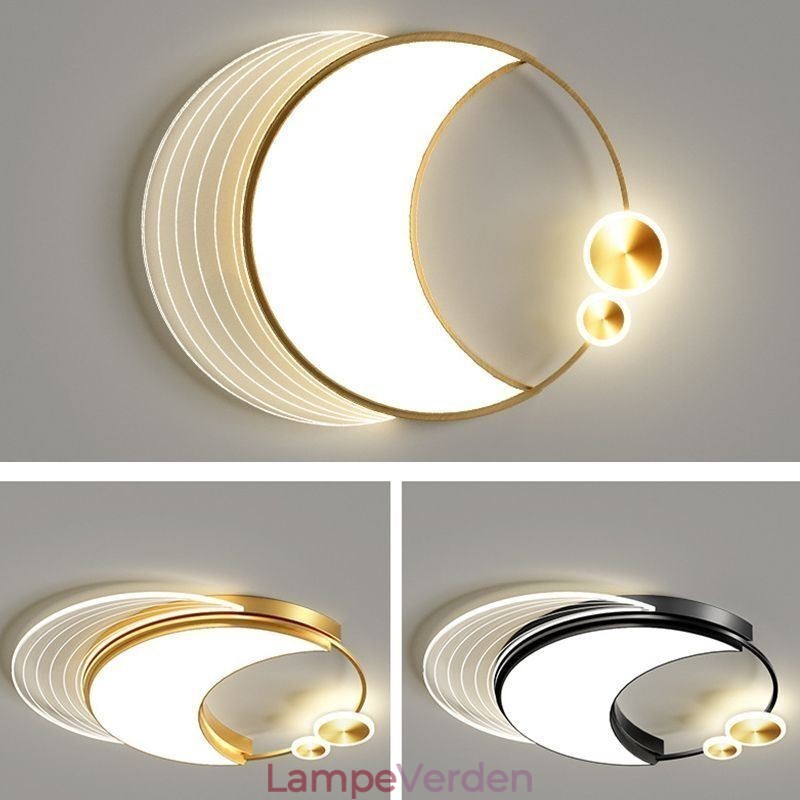 Dæmpbar loftslampe Moderne Flush Mount belysningsarmaturer med måneform 36W