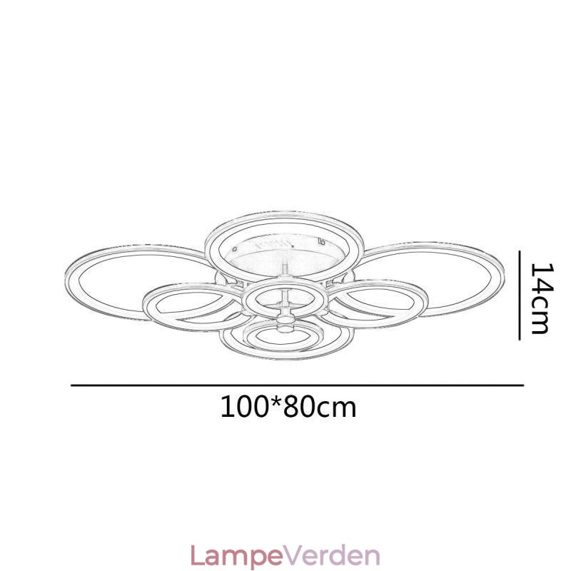 Dæmpbar loftslampe Moderne Ring Circle Flush Mount Loftlampe