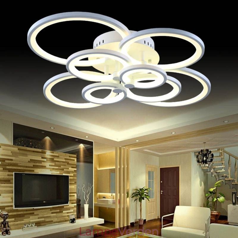 Dæmpbar loftslampe Moderne Ring Circle Flush Mount Loftlampe